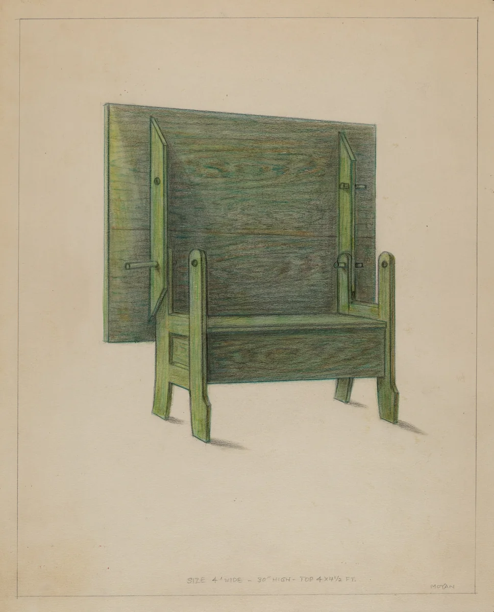 Chest-Settee-Table-Comb by Franklin C. Moyan, index of american design, 1936