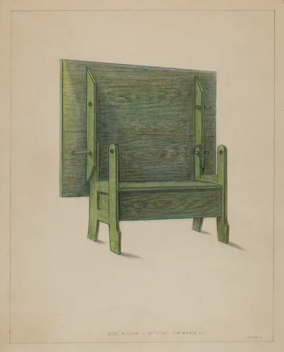 Chest-Settee-Table-Comb by Franklin C. Moyan, index of american design, 1936