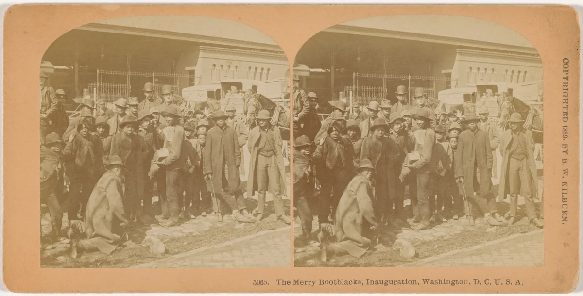"The Merry Bootblacks, Inauguration, Washington, DC" by B. W. Kilburn, photograph, 1889