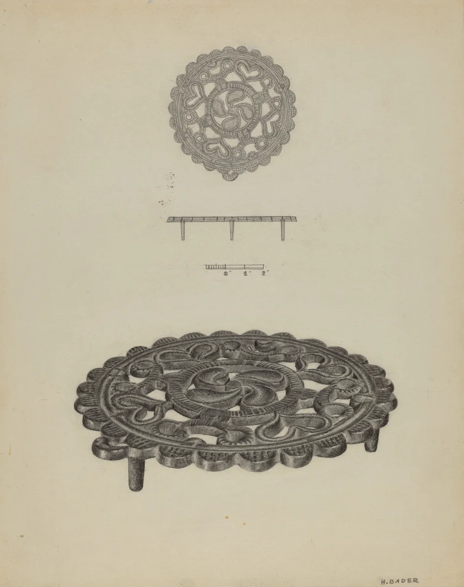 Pa. German Trivet by Herman Bader, index of american design, 1938