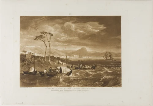 Inverary Castle and Town, plate 65 from Liber Studiorum by Joseph Mallord William Turner, print, 1816