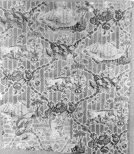 Rade de Cherbourg (Furnishing Fabric) by France, textile, 1780-1800