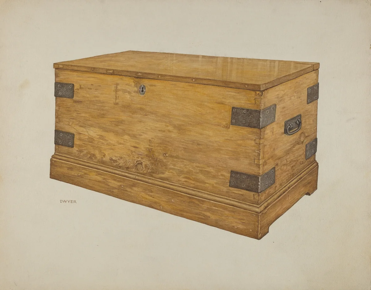 Wooden Chest by James Dwyer, index of american design, 1939