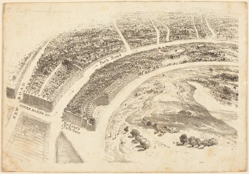 Invitation? with Aerial View of Regent's Park by British 19th Century, print, 1824