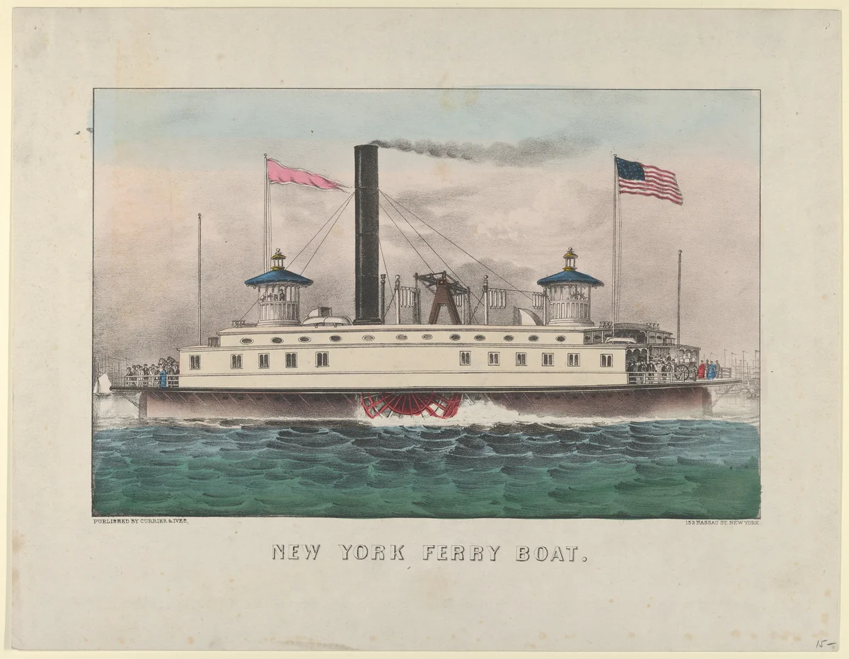 New York Ferry Boat by Currier & Ives, print, 1855-1870