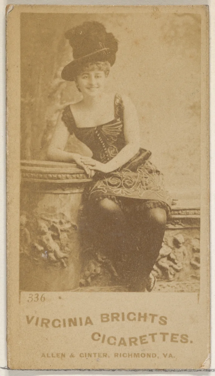 Card 336, from the Actors and Actresses series (N45, Type 5) for Virginia Brights Cigarettes by Allen & Ginter, photograph, 1885-1891
