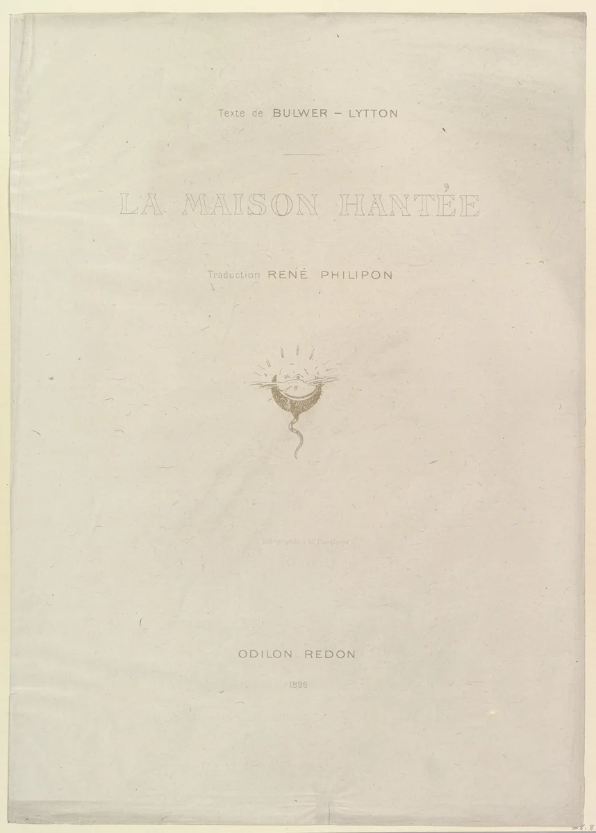 Title page to the series, The Haunted House (La Maison Hantée) by Odilon Redon, print, 1896