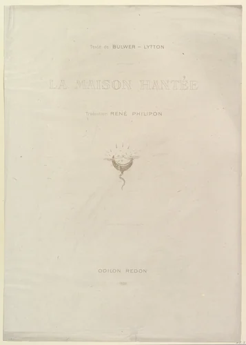 Title page to the series, The Haunted House (La Maison Hantée) by Odilon Redon, print, 1896