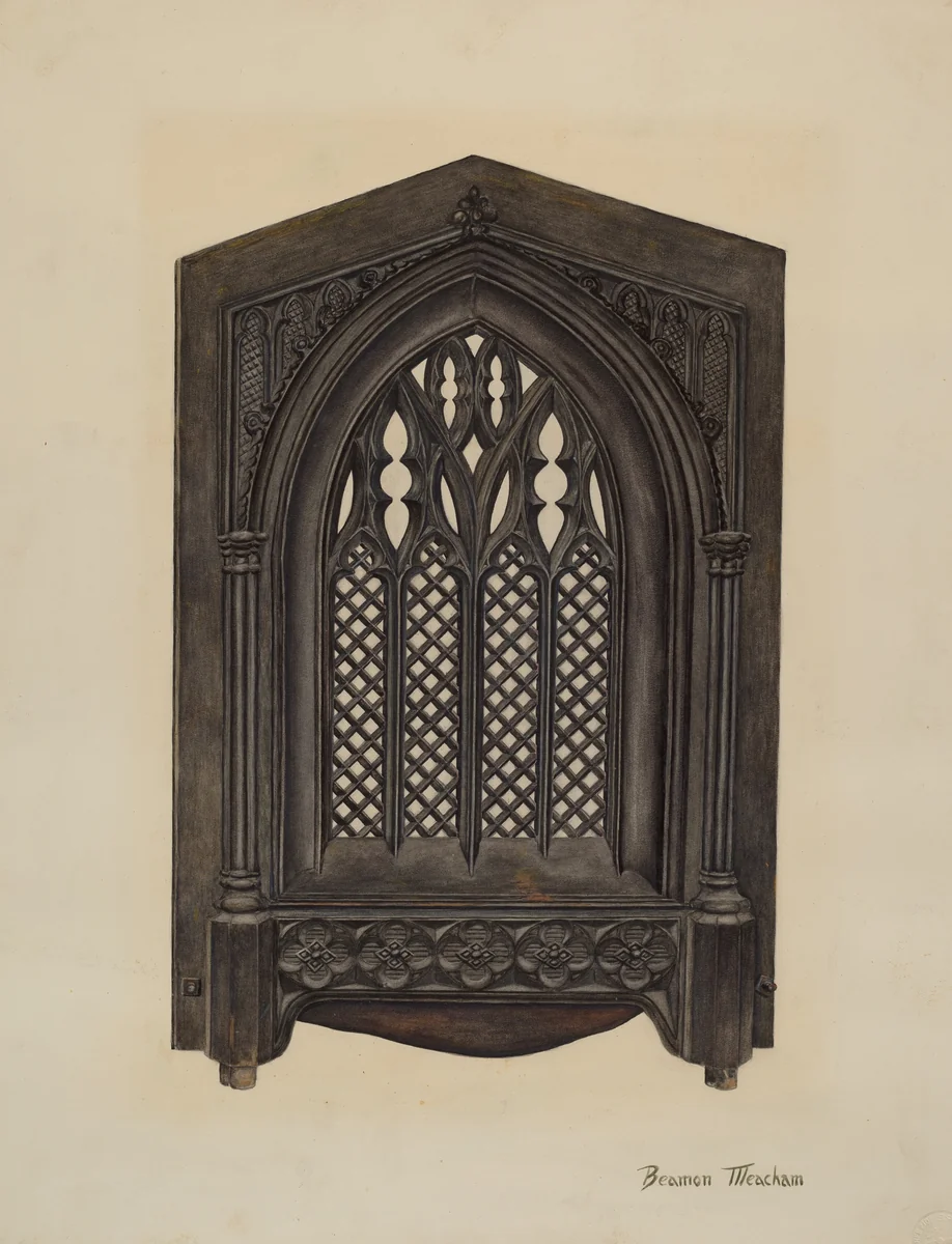 Cast Iron Gate Front by Beamon Meacham, index of american design, 1941