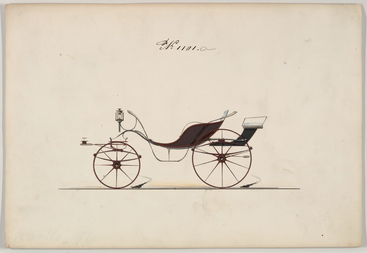 Phaeton #1101a by Brewster & Co., drawing, 1865-1875