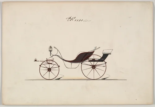 Phaeton #1101a by Brewster & Co., drawing, 1865-1875