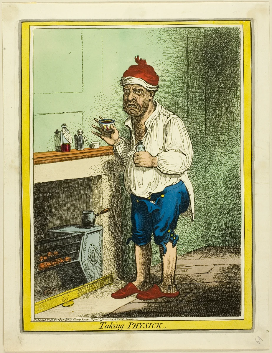 Taking Physick by James Gillray, print, 1800