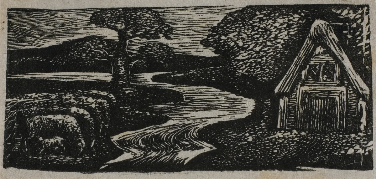 Sabrina's Silvery Flood, from The Pastorals of Virgil by William Blake, print, 1821