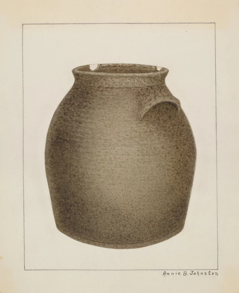Stoneware Jar by Annie B. Johnston, index of american design, 1937
