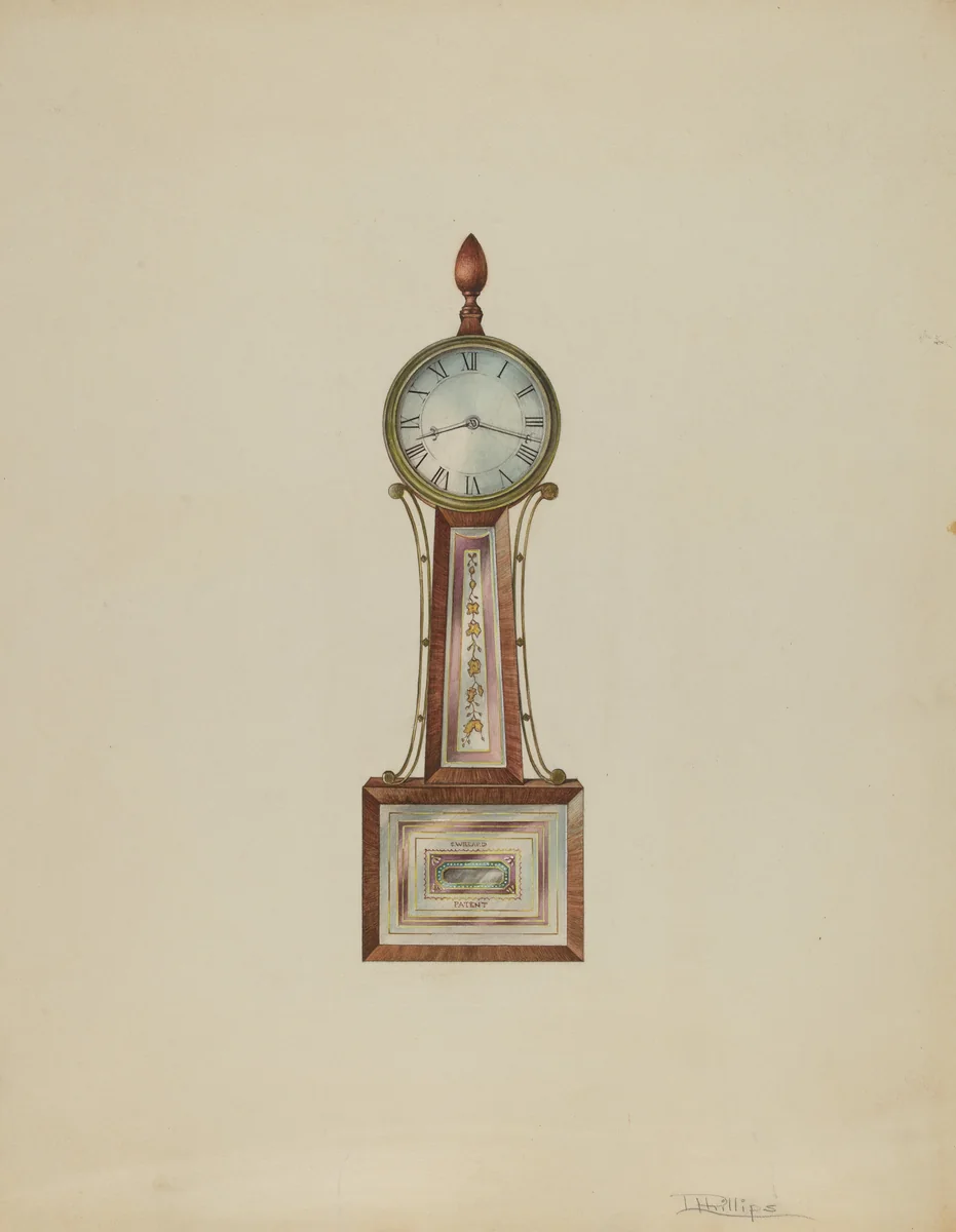 Wall Clock by Lawrence Phillips, index of american design, 1938