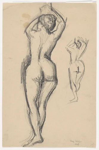 Untitled (Nude) by Max Weber, drawing, 1908