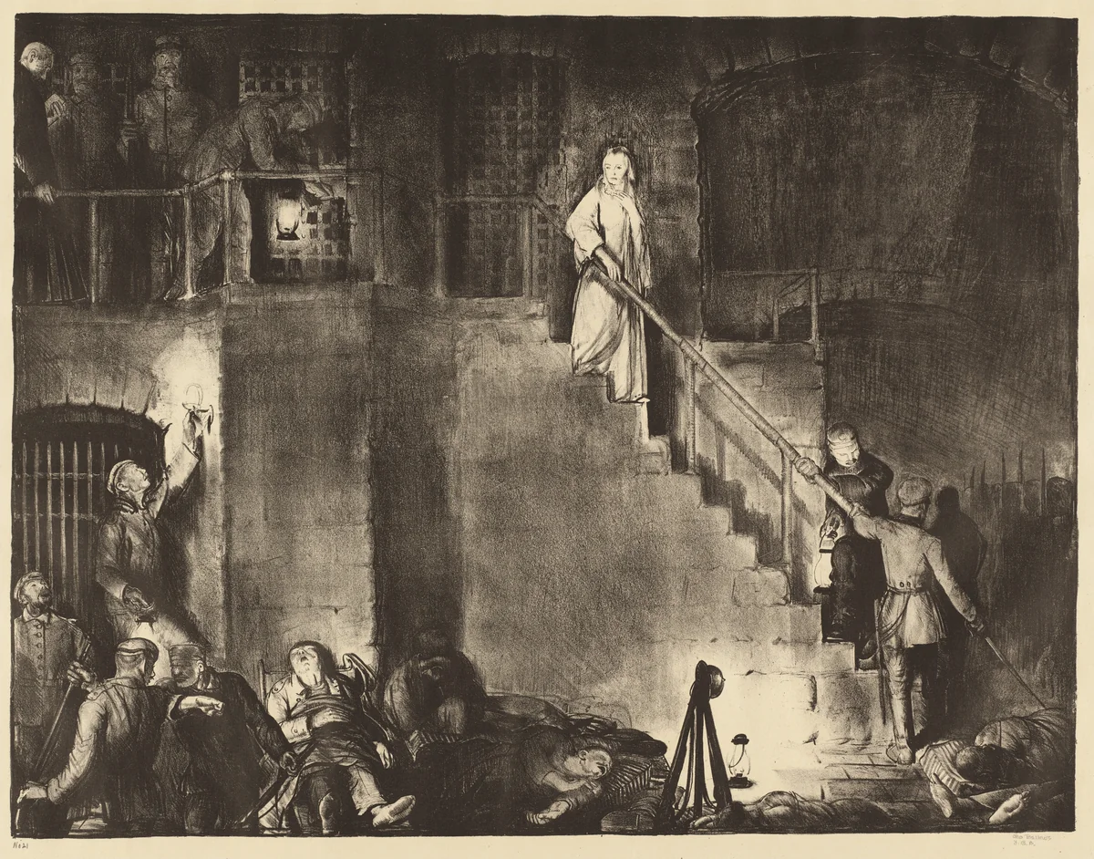 Murder of Edith Cavell by George Bellows, print, 1918