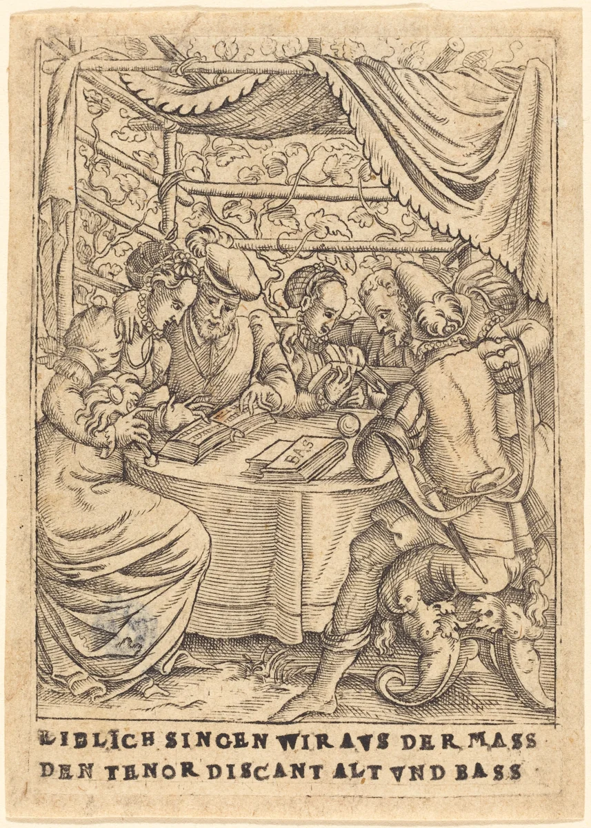 Liblich singen wir avs der Mass den Tenor discant Alt und Bass by German 16th Century, print, 1580