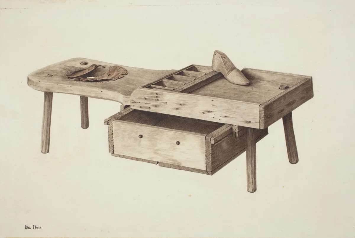 Shoemaker's Bench by Pearl Davis, index of american design, 1941