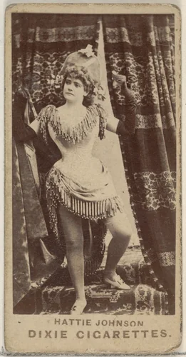 Hattie Johnson, from the Actors and Actresses series (N45, Type 7) for Dixie Cigarettes by Allen & Ginter, photograph, 1885-1891