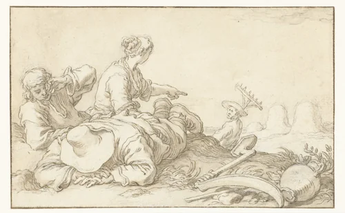 Juli by Abraham Bloemaert, drawing, 1574-1651
