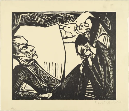 The Dead Woman (Die Tote) for the portfolio Die Schaffenden, 2, no. 2 by Erich Heckel, print, 1912