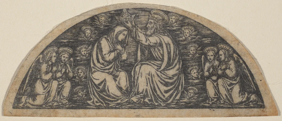 Coronation of the Virgin by Italian 19th Century; Italian 18th Century, print, 1775-1825
