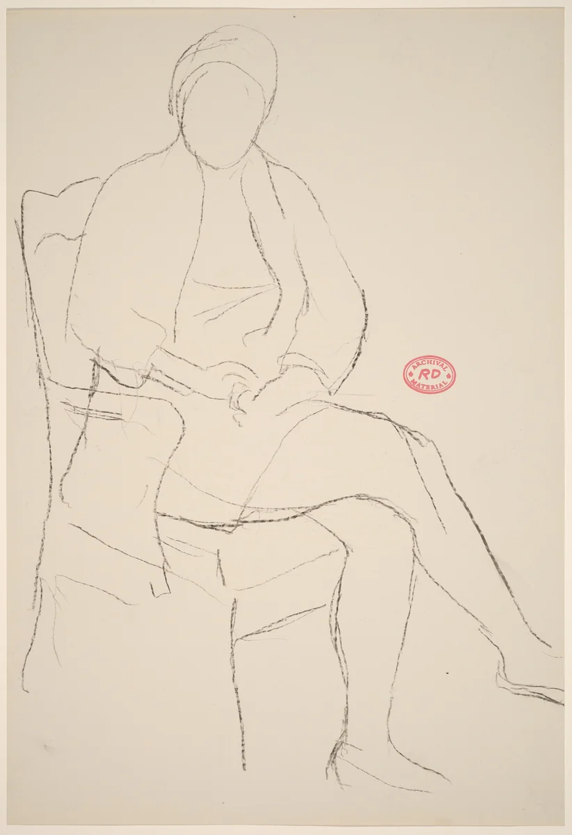 Untitled [seated woman with hands in lap] by Richard Diebenkorn, drawing, 1955-1967