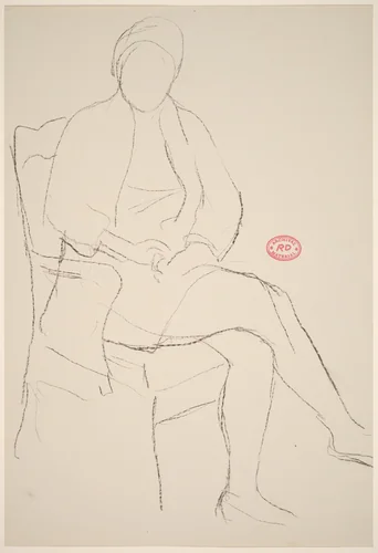 Untitled [seated woman with hands in lap] by Richard Diebenkorn, drawing, 1955-1967