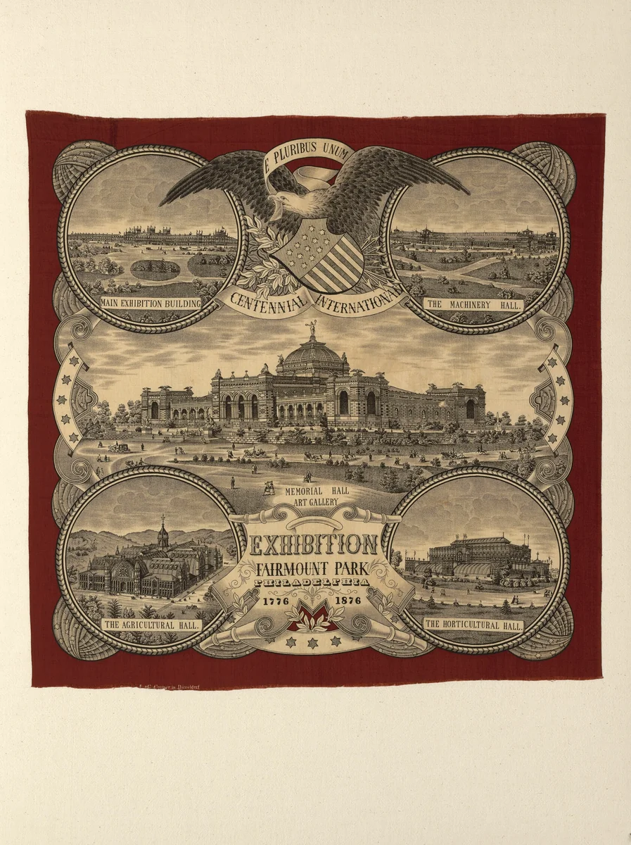 Handkerchief by A. & C. Cramer, textile, 1875-1880