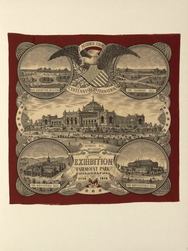 Handkerchief by A. & C. Cramer, textile, 1875-1880