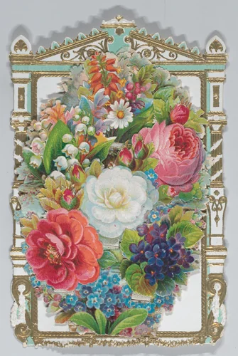 Valentine - Mechanical -- armoire, family, flowers by anonymous, other, 1875
