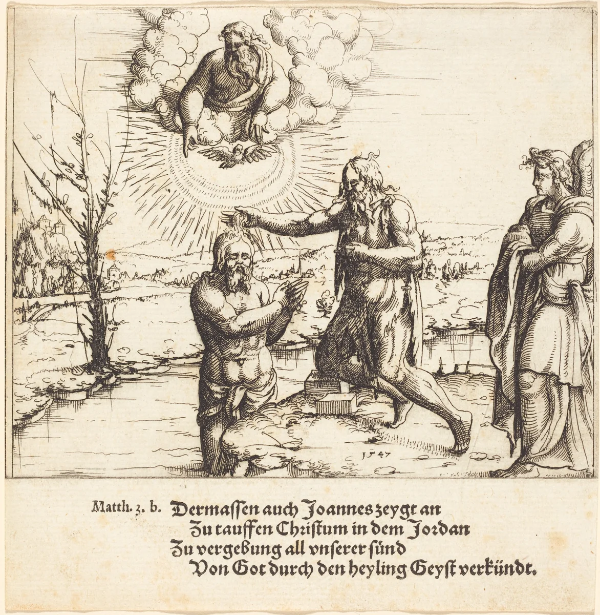 The Baptism of Christ by Augustin Hirschvogel, print, 1547