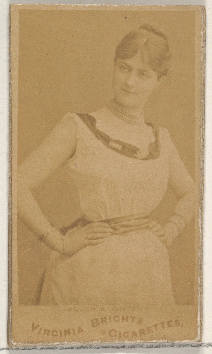 From the Actors and Actresses series (N45, Type 5) for Virginia Brights Cigarettes by Allen & Ginter, photograph, 1885-1891
