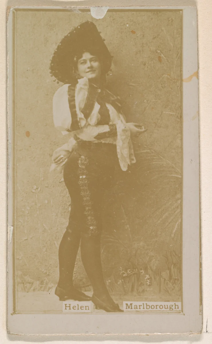 Miss Helen Marlborough, from the Actresses series (N245) issued by Kinney Brothers to promote Sweet Caporal Cigarettes by Kinney Brothers Tobacco Company, photograph, 1890