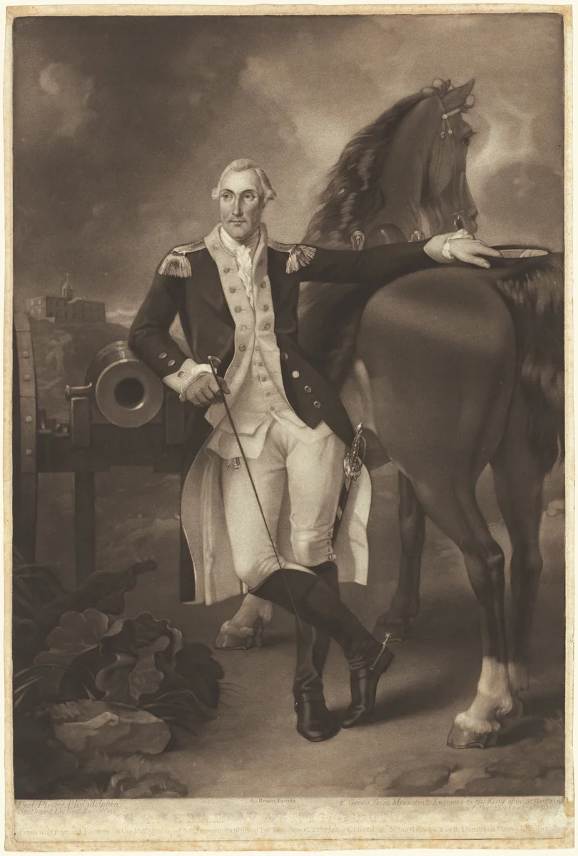 George Washington by Valentine Green; Thomas Stothard; Charles Willson Peale, print, 1785