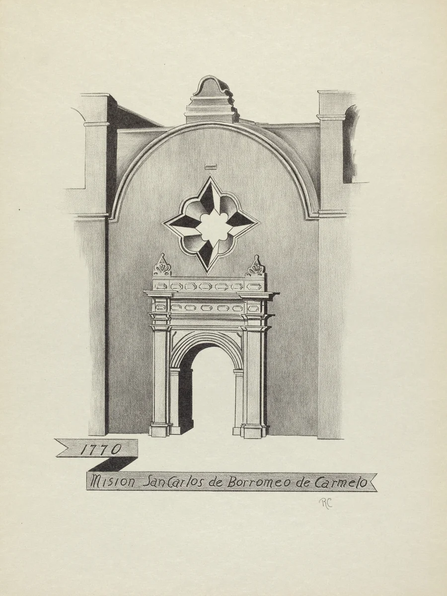 Mision San Carlos de Borromeo de Carmelo by James Jones, index of american design, 1912-1942