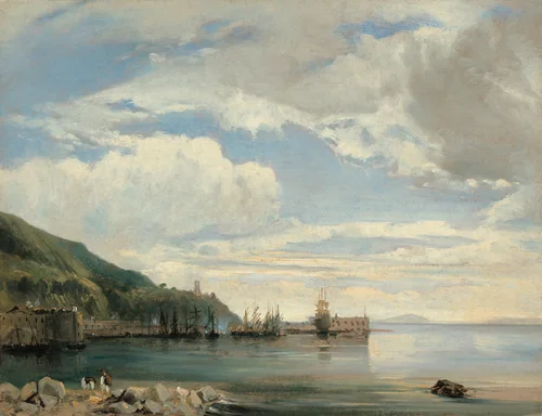 On the Bay of Naples by Léon-François-Antoine Fleury, painting, 1830