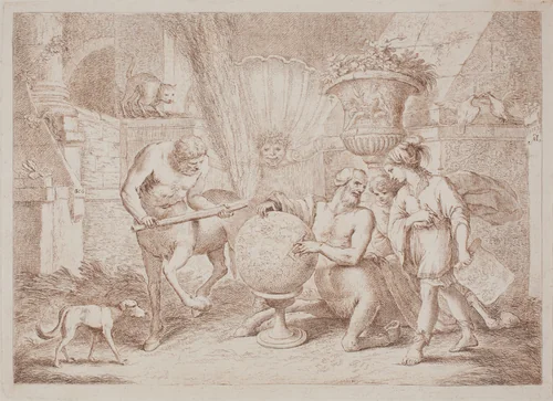 Chiron Teaches Geography to Achilles by Gaetano Zompini, Giovanni Benedetto Castiglione, portfolio, 1758-1759