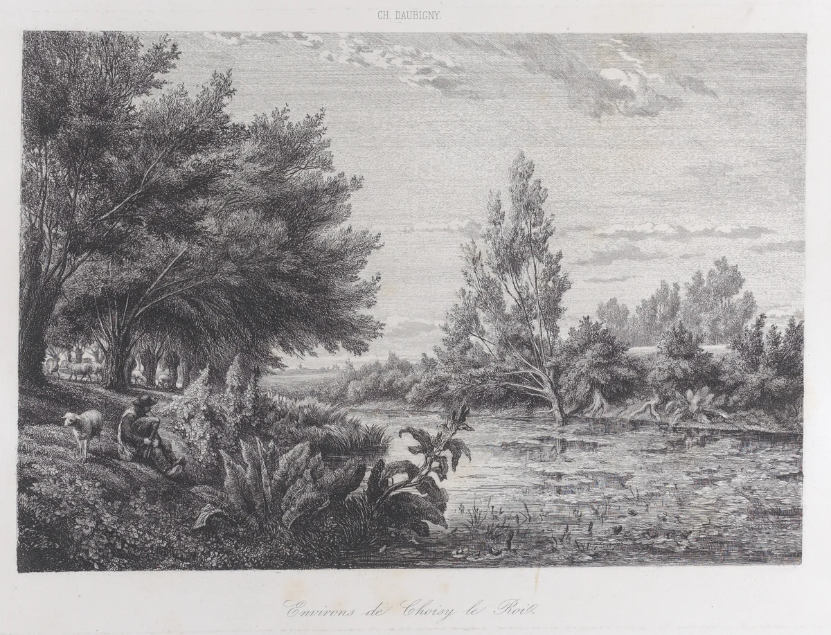 Environs de Choisy-le-Roi by Charles-François Daubigny, print, 1843