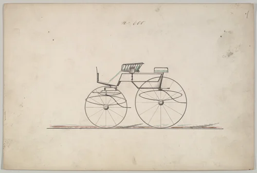 Dog Cart Phaeton #600 by Brewster & Co., drawing, 1850-1870
