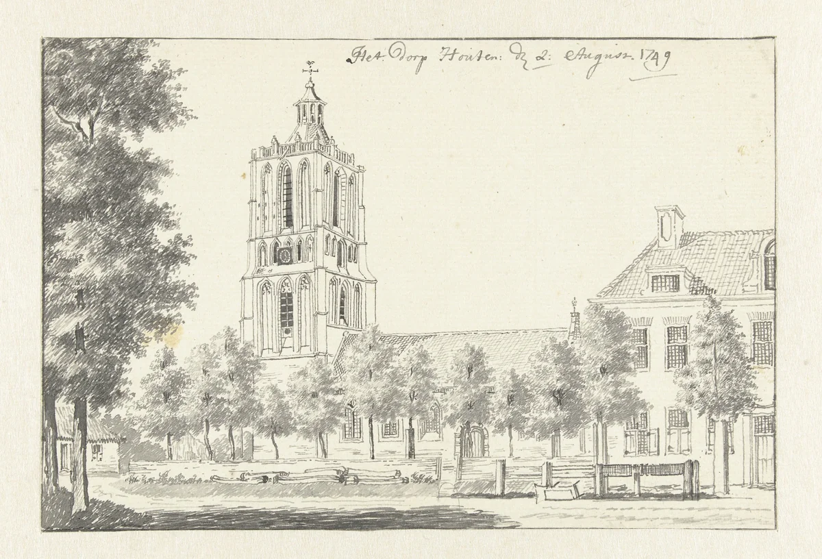 De kerk van Houten by Jan de Beijer, drawing, 1749