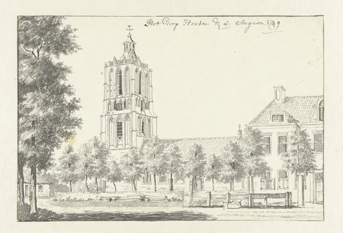 De kerk van Houten by Jan de Beijer, drawing, 1749