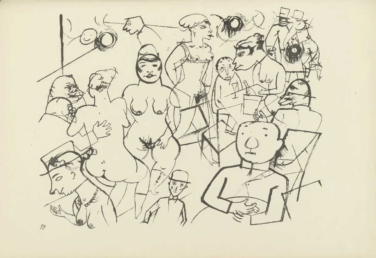 Dr. Benn's Nachtcafé (plate, folio 96) from Ecce Homo by George Grosz, illustrated book, 1922