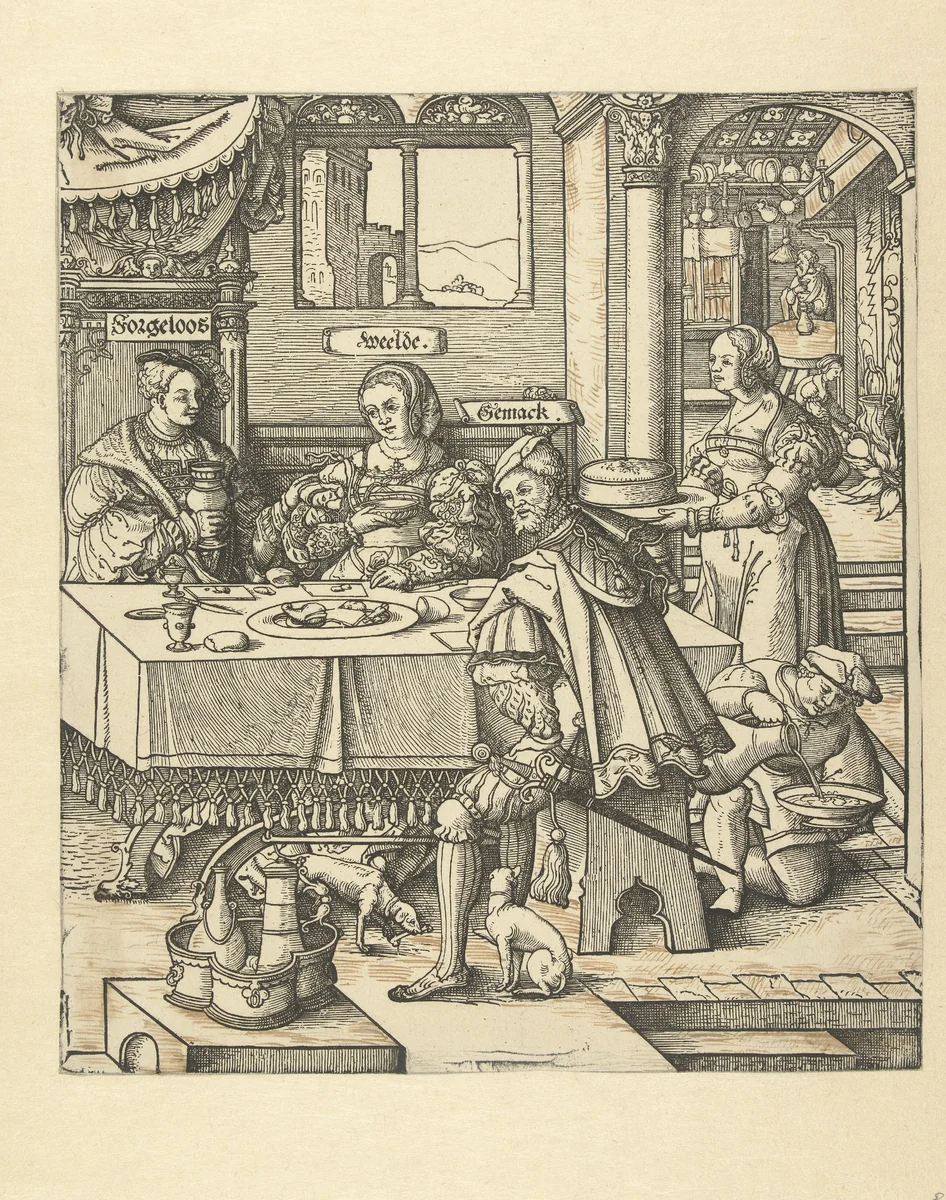 De maaltijd by Cornelis Anthonisz, print, 1541