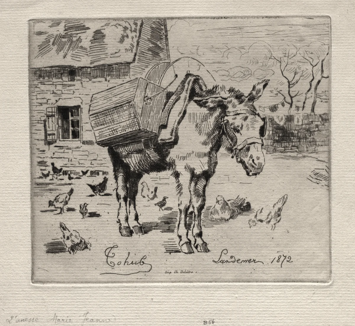 The Mule, Marie-Jeanne by Félix Hilaire Buhot, print, 1872