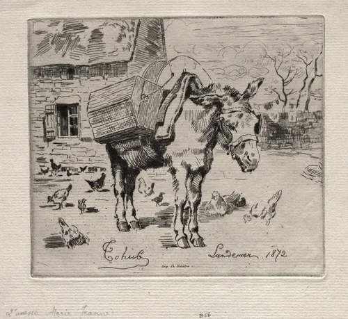 The Mule, Marie-Jeanne by Félix Hilaire Buhot, print, 1872