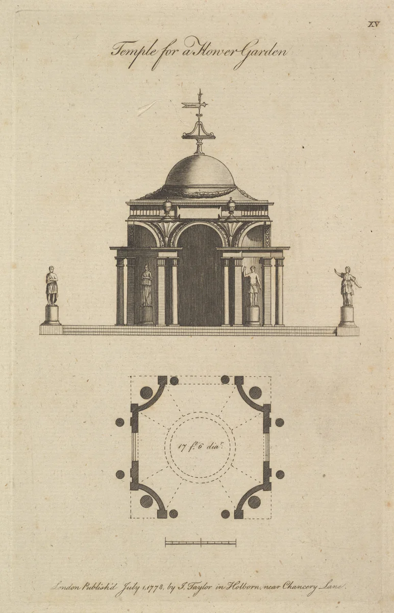 Temple for a Flower Garden by Sir John Soane, print, 1778