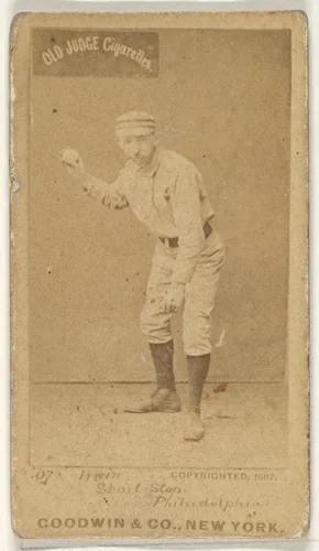Arthur Albert "Doc" Irwin, Shortstop, Philadelphia, from the Old Judge series (N172) for Old Judge Cigarettes by Goodwin & Company, photograph, 1887