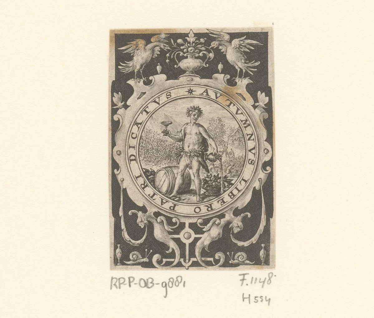 Herfst by Crispijn van de Passe, print, 1574-1637